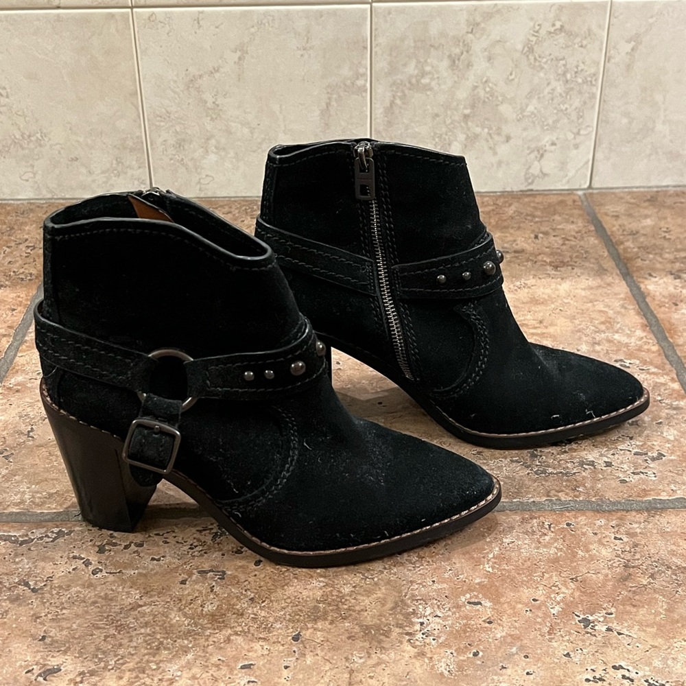 Coach Black Suede Ankle Boots